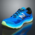 New Balance Blue Running Shoes With Mesh Upper Yellow Toe Cap Blue Midsole And Reflective Outsole