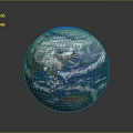 Globe of Earth Featuring Blue Oceans White Clouds Green Landmasses And Gray Background