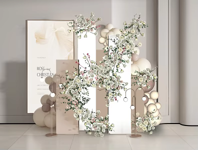 Modern Beauty Show Window Wedding Flower Art Wedding Flower Art Wall Flower Art Flower Art Flower Art Flower Art Flower Art 3d model