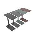 Modern Minimalist Side Table With Glass Top And Metal Legs Lower Shelf