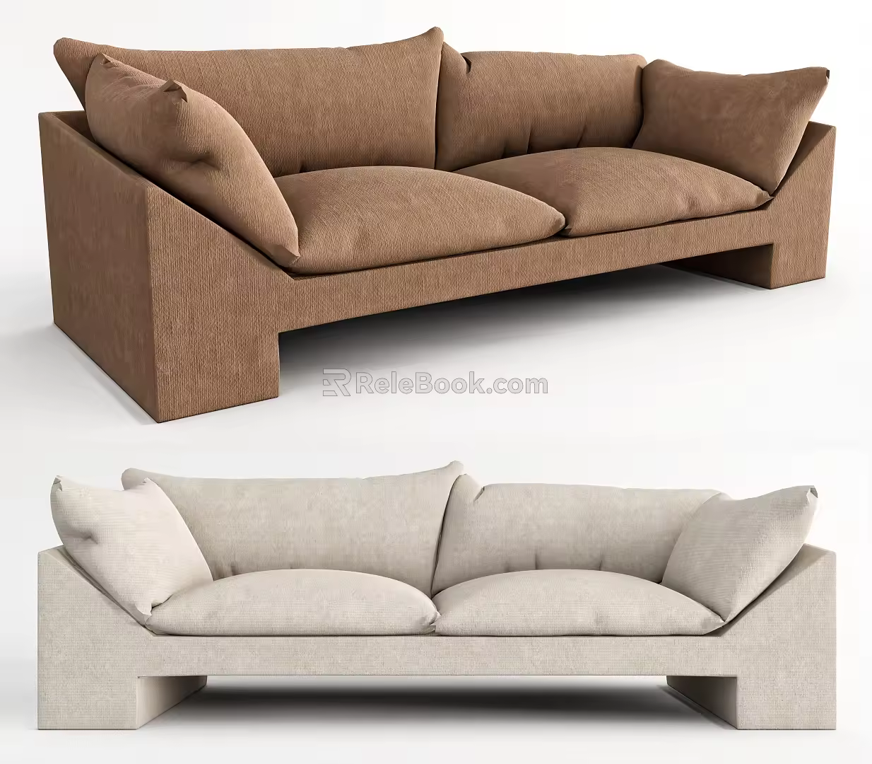 Modern double sofa 3d model