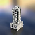 Modern High Rise Building Architectural Design With Multi Storey Structure And Windows 3d model