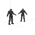 Virtual character old robot 3d model
