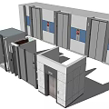 Modern Elevator Interior Designs With Various Door Styles And Control Panels 3d model