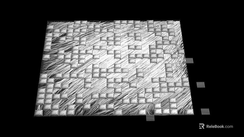 Industrial Equipment Mechanical Grid Control Panel With Metallic Components And Textured Surface 3d model 