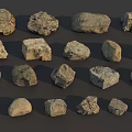 Different Types Of Wood Stone Materials With Various Shapes And Textures