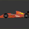 Red Streamlined Racing Car With Aerodynamic Design Large Wheels Rear Wing And Sporty Exterior