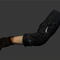 Pair of Black Long Sleeve Gloves With Textured Design On Hand Model