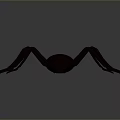 Dark Spider Model With Long Legs On Gray Gradient Background