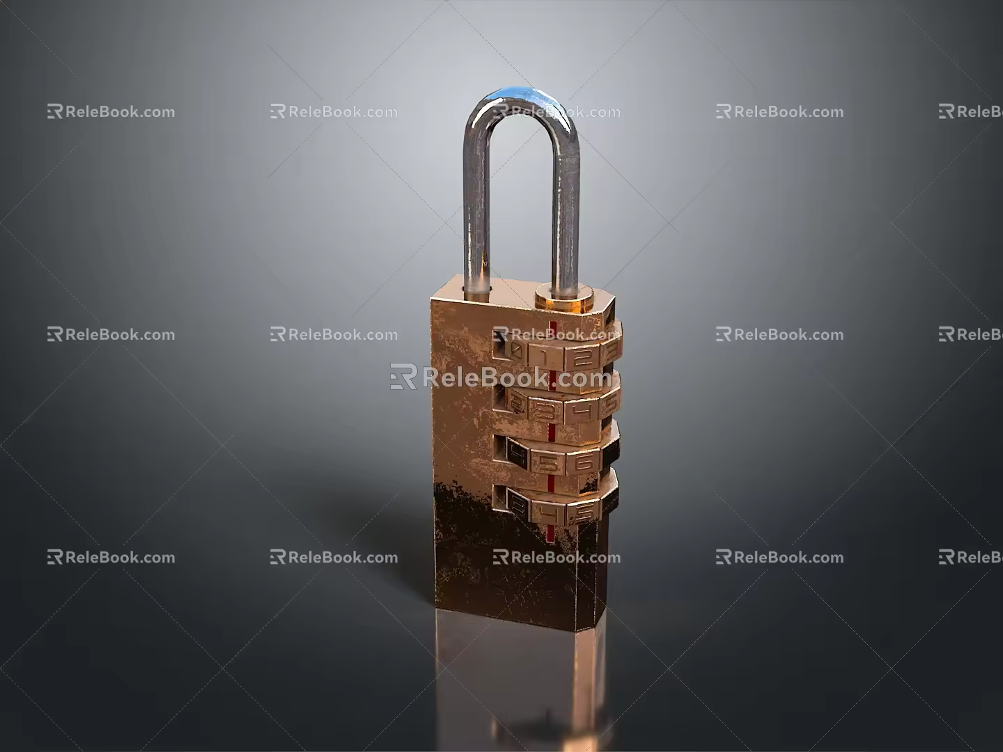 Lock combination lock metal lock antique lock old lock tools hardware tools processing tools 3d model
