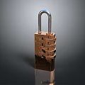 Lock combination lock metal lock antique lock old lock tools hardware tools processing tools 3d model