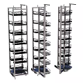 Modern Three Metal Multi Tier Storage Cabinets With Shelves For Home Organization