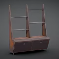 Industrial Style Metal Display Shelf with Multiple Shelves and Bottom Storage Drawers