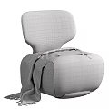 Modern Light Brown Leisure Chair With Plaid Blanket And Black Accent Design