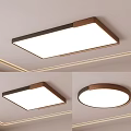 Modern Ceiling Lights With Wooden Frame Square And Round Design Bright White Light