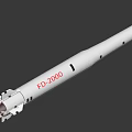 FD-2000 White Military Missile Weapon Featuring Cylindrical Shape and Red Markings