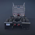 Functional Classic Yellow Heavy Duty Truck With Cab Dual Wheels And Exhaust Pipes