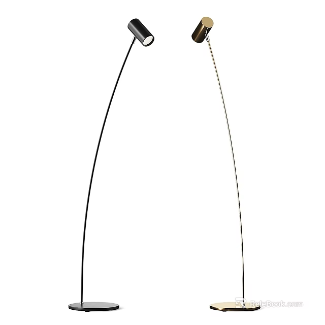 Modern Minimalist Floor Lamp With Sleek Curved Stand For Home Living Room Decor 3d model 