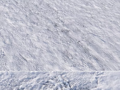 Snow Covered Ground Surface With Natural Texture And Visible Traces In Winter Landscape 3d model