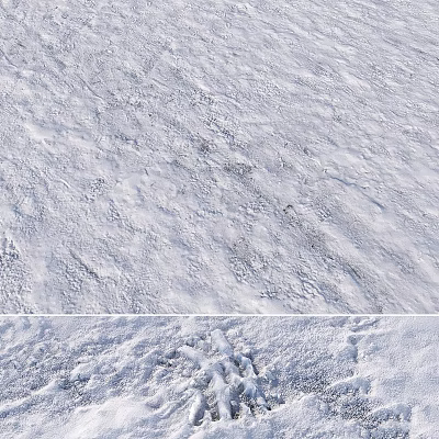 Snow Covered Ground Surface With Natural Texture And Visible Traces In Winter Landscape 3d model