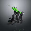 Fitness Leg Exercise Machine With Green Handles Weight Plates And Foot Pedal