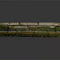 Rustic Stone Pavement with Mossy Slate Slabs and Natural Weathered Surface 3d model