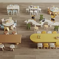 Children's Tables and Chairs Game Tables and Chairs Building Blocks Tables and Chairs Kindergarten Tables and Chairs Learning Tables and Chairs 3d model