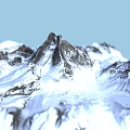 Garden Landscape Design with Snow Covered Mountain Peaks and Scenic Terrain