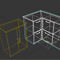 Square And L Shaped Shoe Cabinet With Yellow Top Green Doors And Red Body