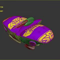 Vibrant Purple And Yellow Patterned Daily Life Product With Silver Accents And Unique Design