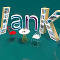 Vanke 3D Letter Display With Bookshelves Chairs Table And Modern Interior