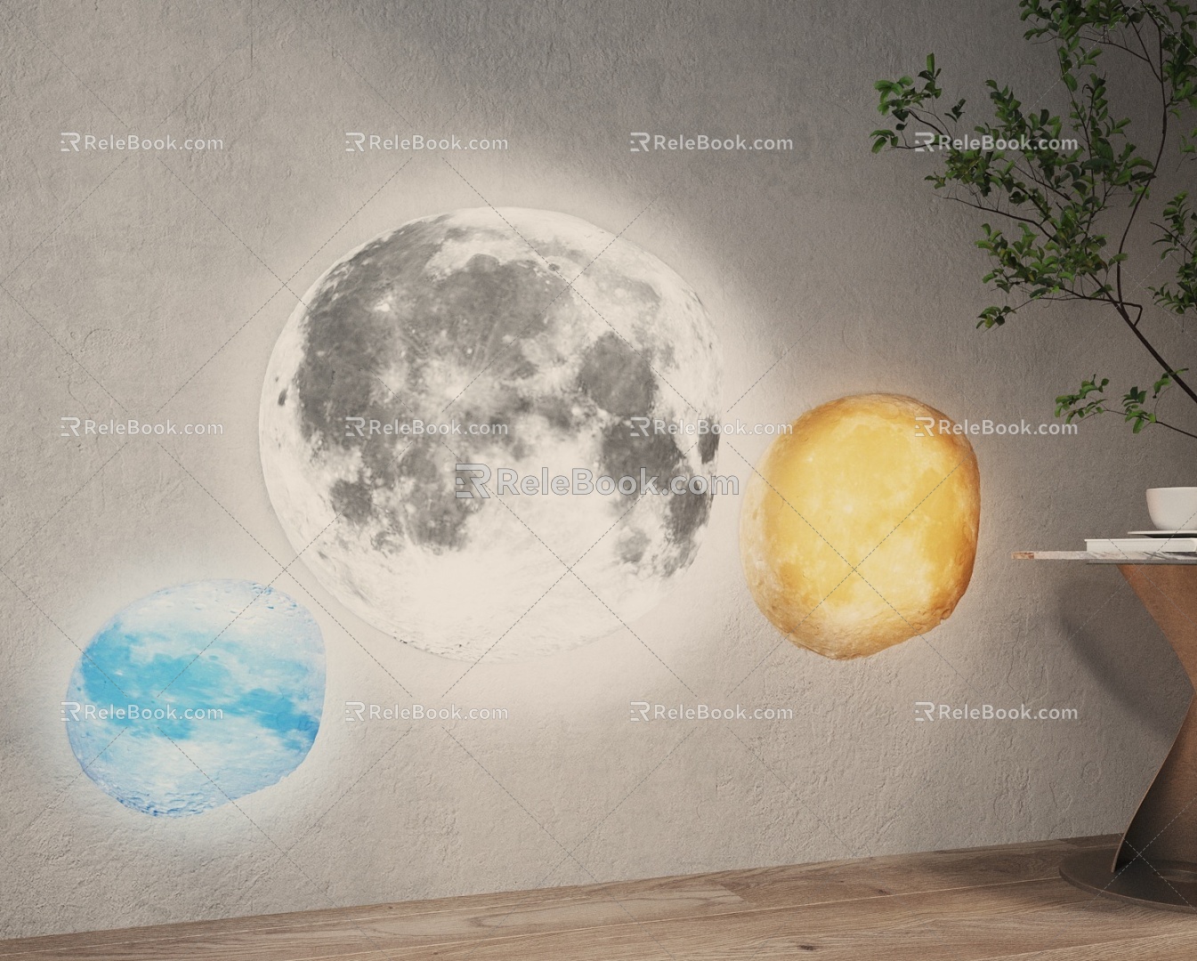 Modern Wall Lamp Planet Wall Lamp Moon Wall Lamp 3d model