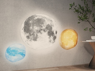 Modern Wall Lamp Planet Wall Lamp Moon Wall Lamp 3d model