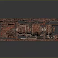Rusty Industrial Equipment Featuring Mechanical Cylinders And Metal Base Pipes