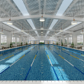Modern Swimming Pool Indoor Swimming Pool 3d model