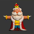 Cheerful Cartoon Character With Red Cape Golden Crown White Beard And Outstretched Arms