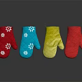Colorful Oven Mitts with Snowflake Patterns and Quilted Design for Kitchen Use