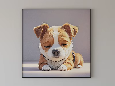cartoon dog hanging picture 3d model