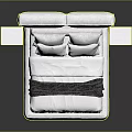 Modern White Bed Frame With Headboard White Pillows Dark Blanket Nightstands With Orange Base