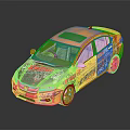Yellow Custom Sedan With Vibrant Graffiti Artwork And Sporty Alloy Wheels