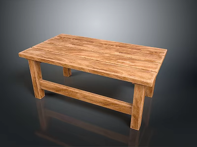 Wooden Kids Table with Simple Design for Children Study and Playroom 3d model