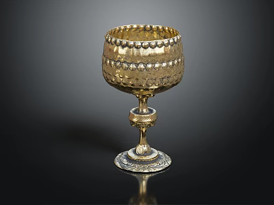 Ornate Gold Trophy Featuring Intricate Engraved Patterns And Elegant Base Design 3d model