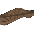 Modern Wooden Stool With Unique Wave Shaped Curved Design And Smooth Surface