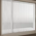 Window With White Vertical Blinds And Frosted Glass View