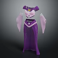 Purple Traditional Outfit Featuring Long Sleeves Elegant Patterns And Flowy Design