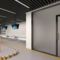 Interior Of Indoor Parking Lot With Gates Markings And Greenery
