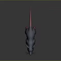 3D Rendered Fantasy Rat With Blue Body Pink Ears Claws Tail And Red Eyes