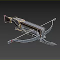 Tactical Crossbow Featuring Metal Frame Black Bowstring Red Accents And Mechanical Design