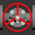 Industrial Stainless Steel Flange Valve With Red Handwheel And Heavy Duty Design