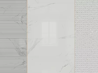 Modern Interior Wall Materials With Vertical Striped Marble Patterned And Brick Textured Panels 3d model